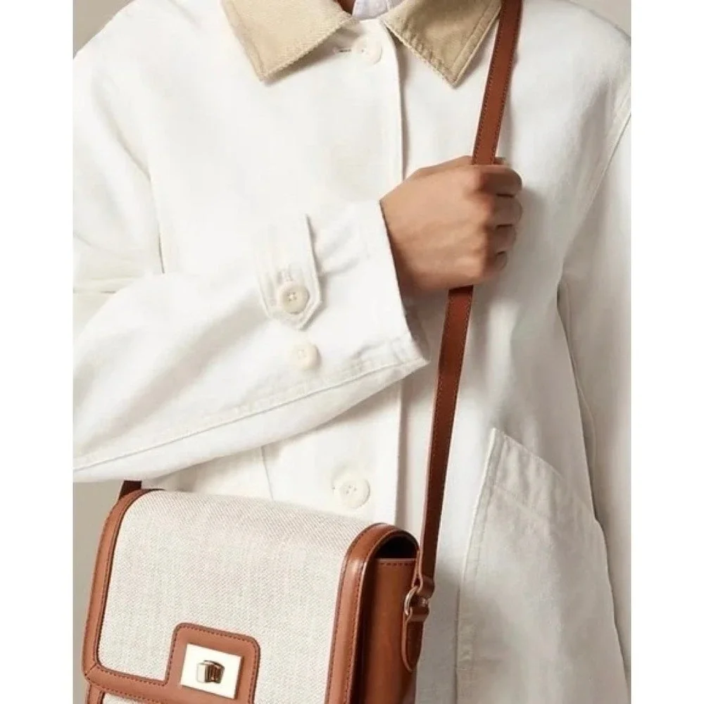 NWT!! J. CREW‎ Barn Jacket Canvas Ivory Corduroy Collar Pockets Outdoors X-Large